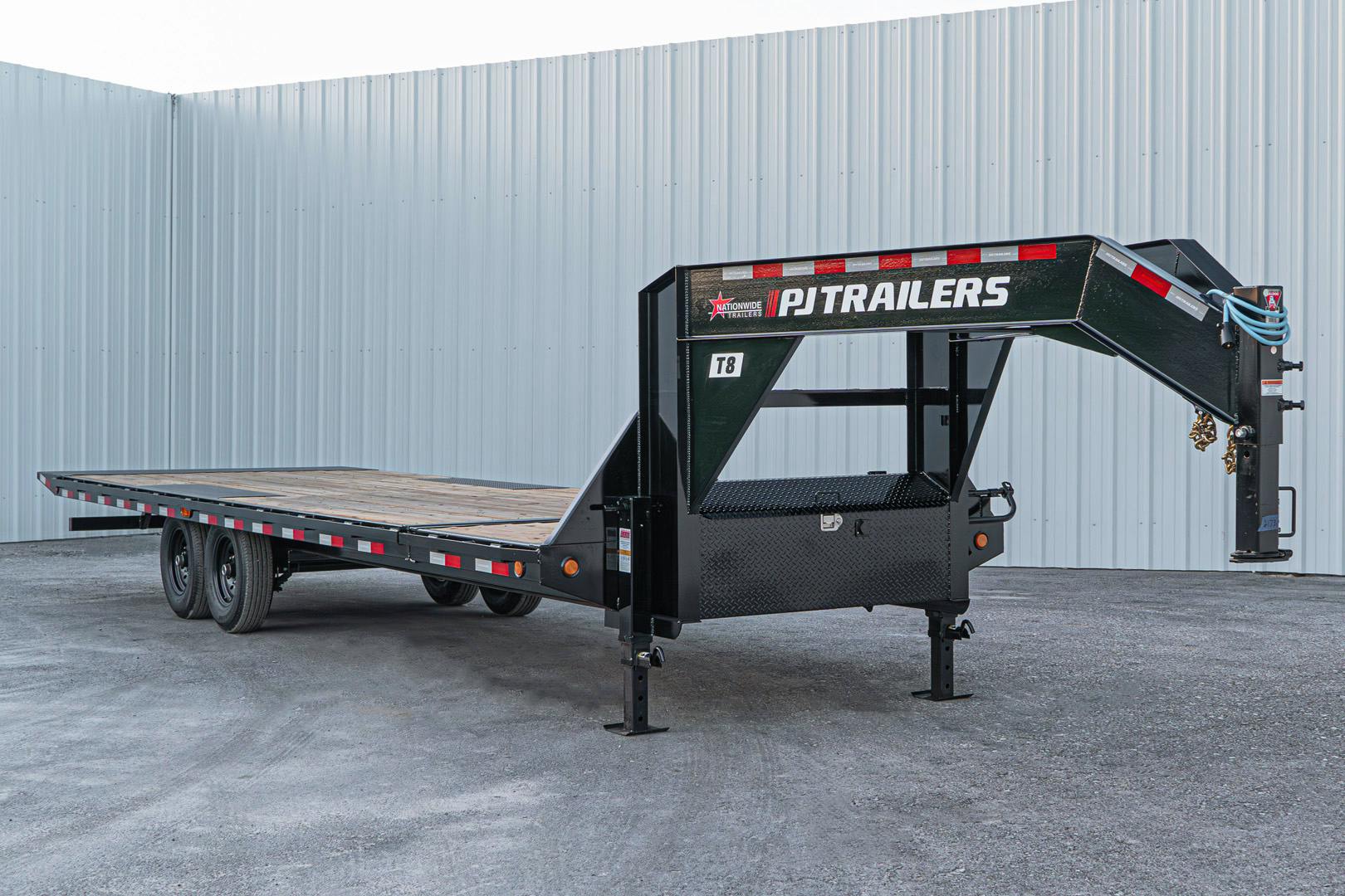 PJ Trailers 26'x102" Gooseneck Deckover Power Tilt Trailer (T8) - Stock #91046 - Image 3 of 23