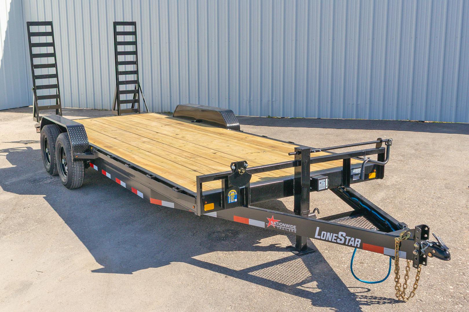 LoneStar 20'x83" Equipment Trailer w/ Stand-Up Ramps - Stock #91070 - Image 1 of 1