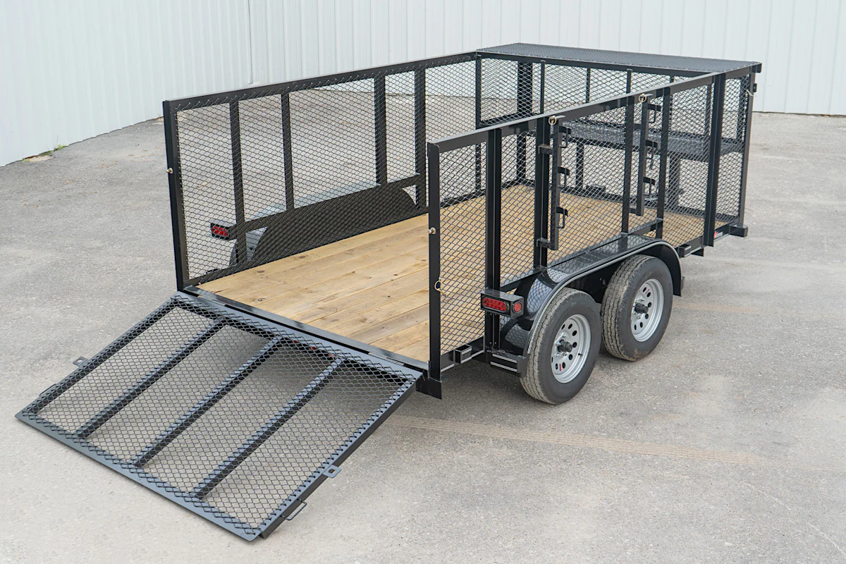 Texas Bragg 12'x83" Landscape Trailer w/ 4' Sides & 4' Gate (L2) - Stock #91078 - Image 13 of 15 Texas Bragg 12'x83" Landscape Trailer w/ 4' Sides & 4' Gate (L2) - Stock #91078 - Image 13 of 15