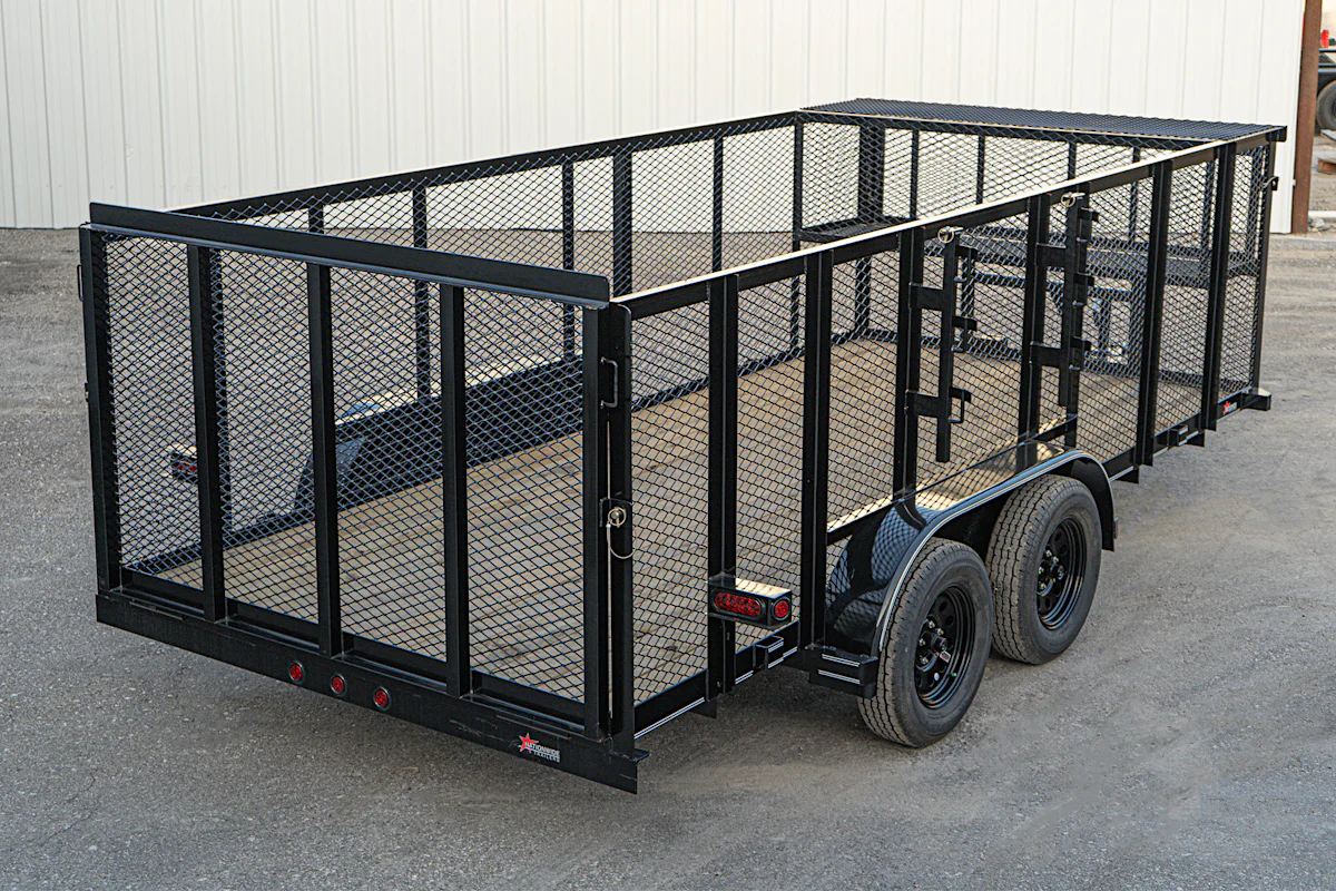 Texas Bragg 16'x83" Landscape Trailer w/ 4' Sides & 4' Gate (L2) - Stock #91113 - Image 11 of 14 Texas Bragg 16'x83" Landscape Trailer w/ 4' Sides & 4' Gate (L2) - Stock #91113 - Image 11 of 14