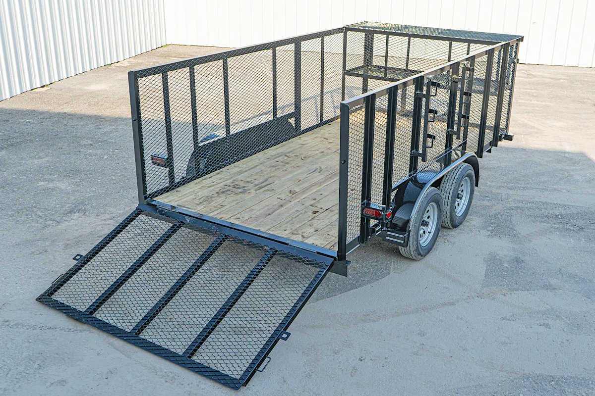 Texas Bragg 14'x83" Landscape Trailer w/ 4' Sides & 4' Gate (L2) - Stock #91122 - Image 8 of 10 Texas Bragg 14'x83" Landscape Trailer w/ 4' Sides & 4' Gate (L2) - Stock #91122 - Image 8 of 10