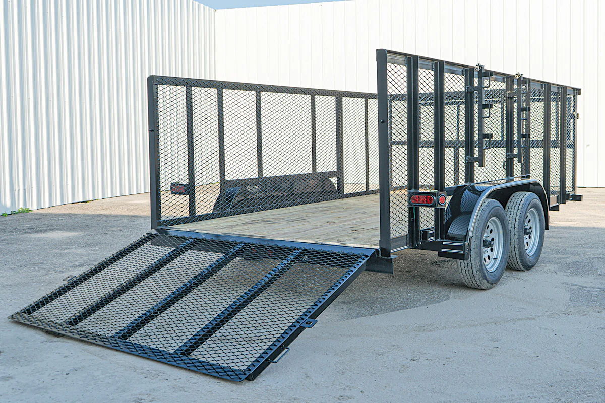 Texas Bragg 14'x83" Landscape Trailer w/ 4' Sides & 4' Gate (L2) - Stock #91122 - Image 10 of 10 Texas Bragg 14'x83" Landscape Trailer w/ 4' Sides & 4' Gate (L2) - Stock #91122 - Image 10 of 10