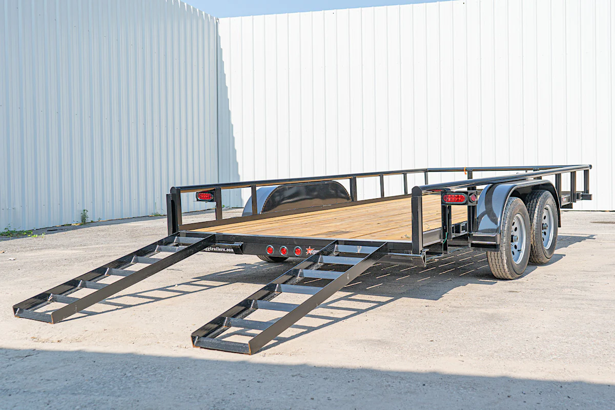 Texas Bragg 16'x83" Utility Trailer w/ Slide-In Ramps (U2) - Stock #91129 - Image 9 of 9 Texas Bragg 16'x83" Utility Trailer w/ Slide-In Ramps (U2) - Stock #91129 - Image 9 of 9