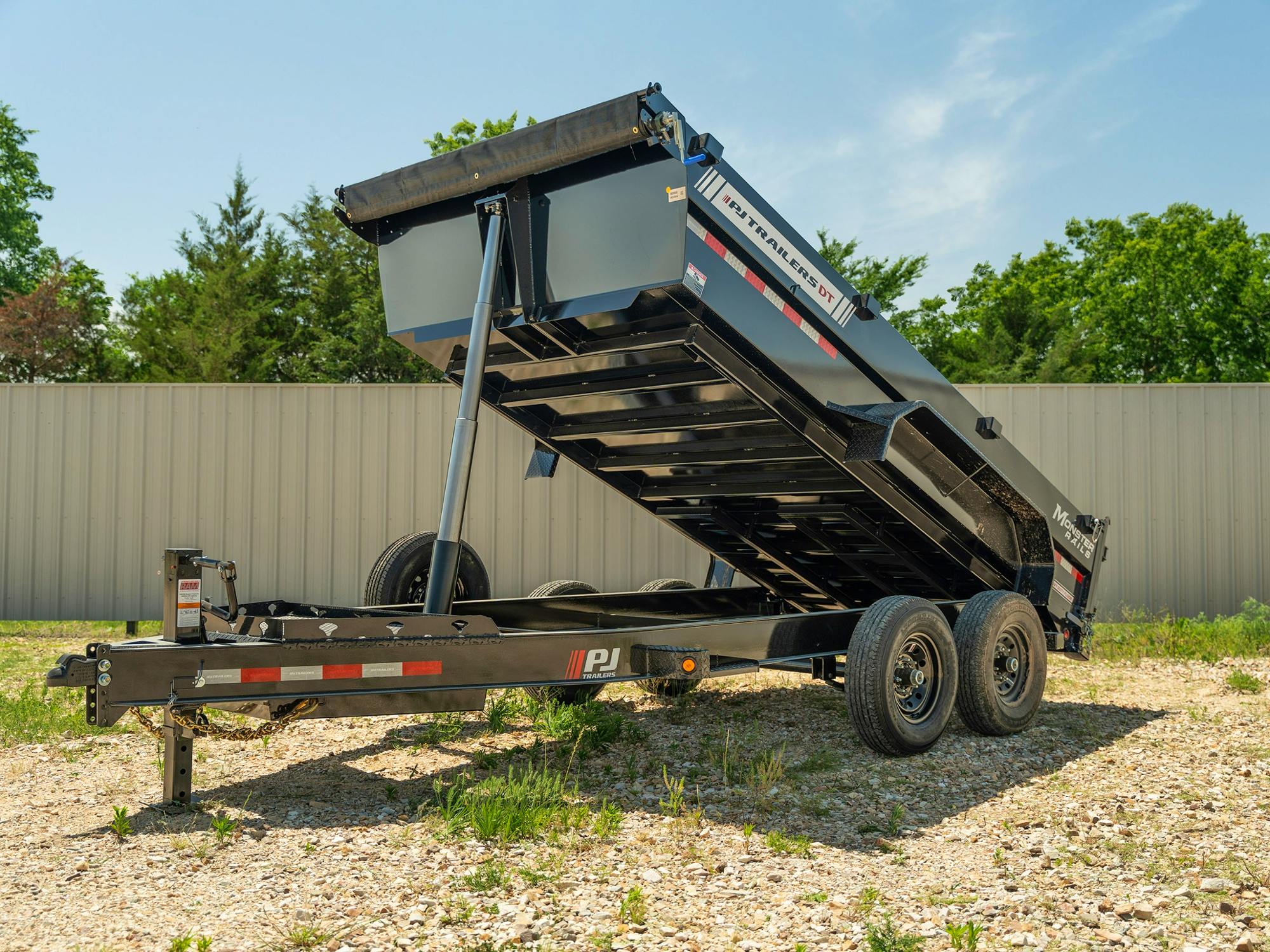 PJ Trailers 14'x83" Telescopic Dump Trailer w/ 2' Sides (DT) - Stock #91166 - Image 9 of 14