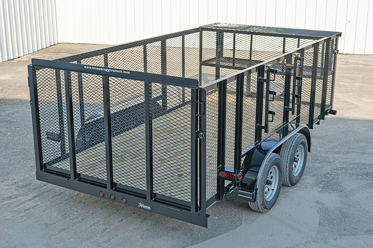 Texas Bragg 14'x83" Landscape Trailer w/ 4' Sides & 4' Gate (L2) - Stock #91173 - Image 7 of 10 Texas Bragg 14'x83" Landscape Trailer w/ 4' Sides & 4' Gate (L2) - Stock #91173 - Image 7 of 10