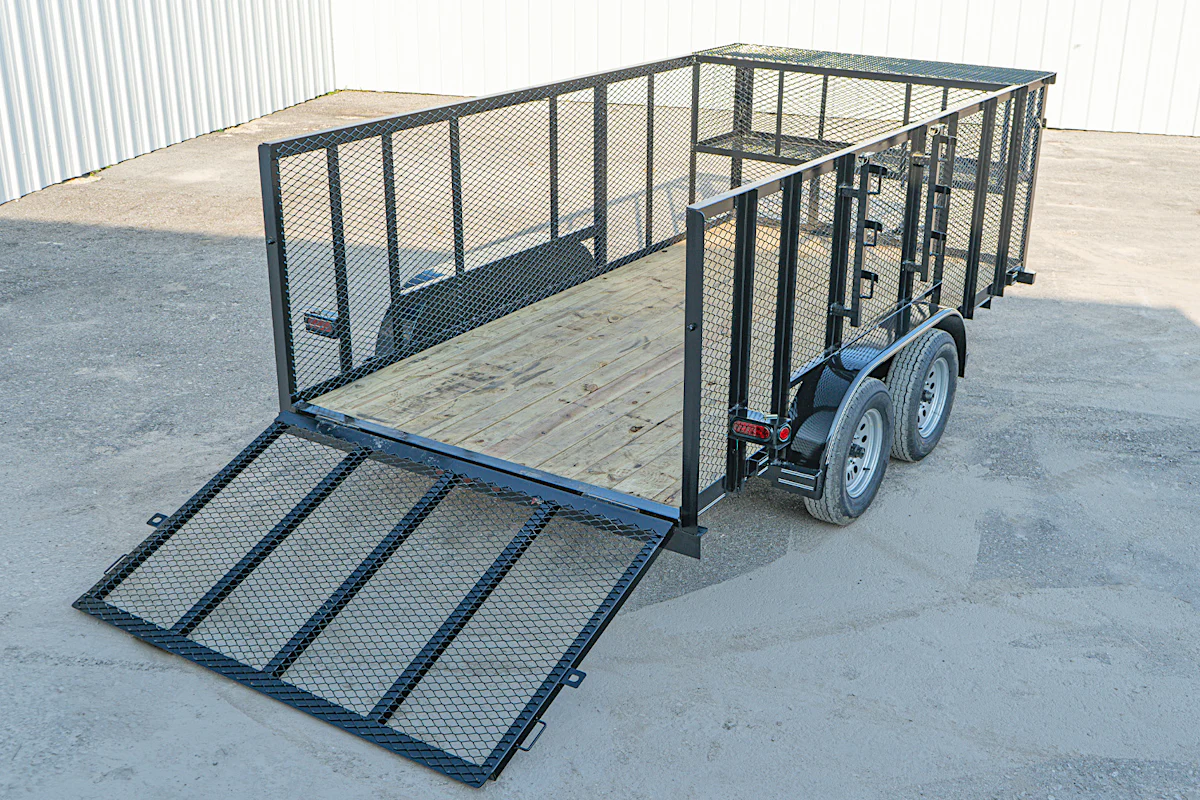 Texas Bragg 14'x83" Landscape Trailer w/ 4' Sides & 4' Gate (L2) - Stock #91173 - Image 8 of 10 Texas Bragg 14'x83" Landscape Trailer w/ 4' Sides & 4' Gate (L2) - Stock #91173 - Image 8 of 10