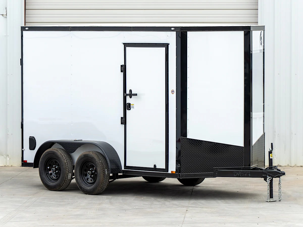 Spartan 6'x12' Enclosed Cargo Trailer w/ Rear Ramp Door (C2) - Stock #91301 - Image 1 of 4 Spartan 6'x12' Enclosed Cargo Trailer w/ Rear Ramp Door (C2) - Stock #91301 - Image 1 of 4