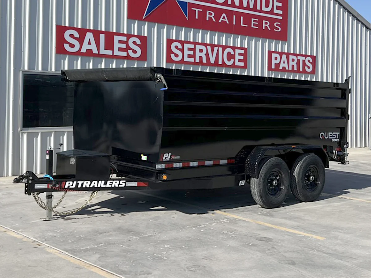 PJ Trailers 14'x83" 14K Dump Trailer w/ 4ft Sides (D7) - Stock #91563 - Image 1 of 9 PJ Trailers 14'x83" 14K Dump Trailer w/ 4ft Sides (D7) - Stock #91563 - Image 1 of 9