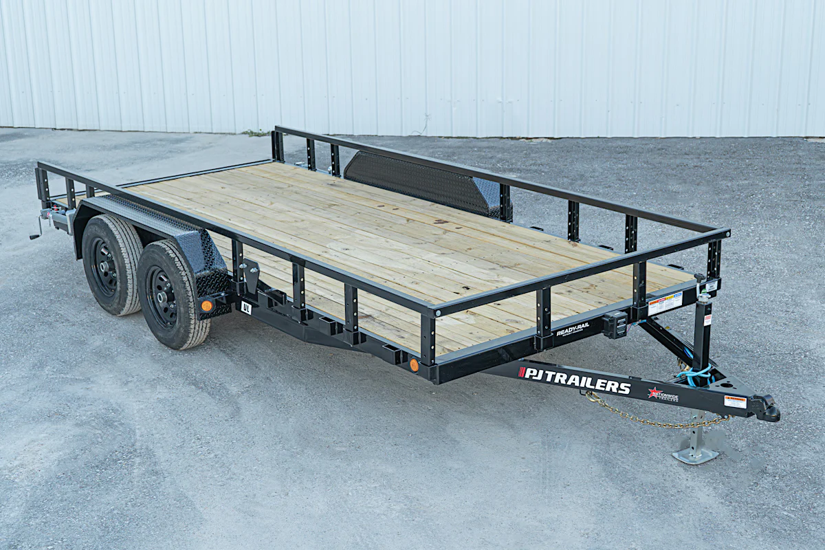 PJ Trailers 16'x83" Tandem Axle 4" Channel Utility Trailer (UL) - Stock #91589 - Image 1 of 17 PJ Trailers 16'x83" Tandem Axle 4" Channel Utility Trailer (UL) - Stock #91589 - Image 1 of 17