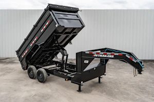 PJ Trailers 14'x83" 18k GN Low Pro Dump Trailer w/ 4' Sides (DX)