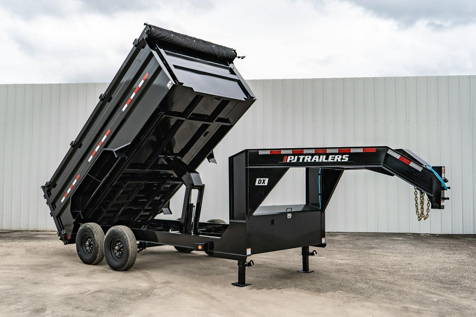 PJ Trailers 14'x83" 18k GN Low Pro Dump Trailer w/ 4' Sides (DX) - Stock #91620 - Image 3 of 34