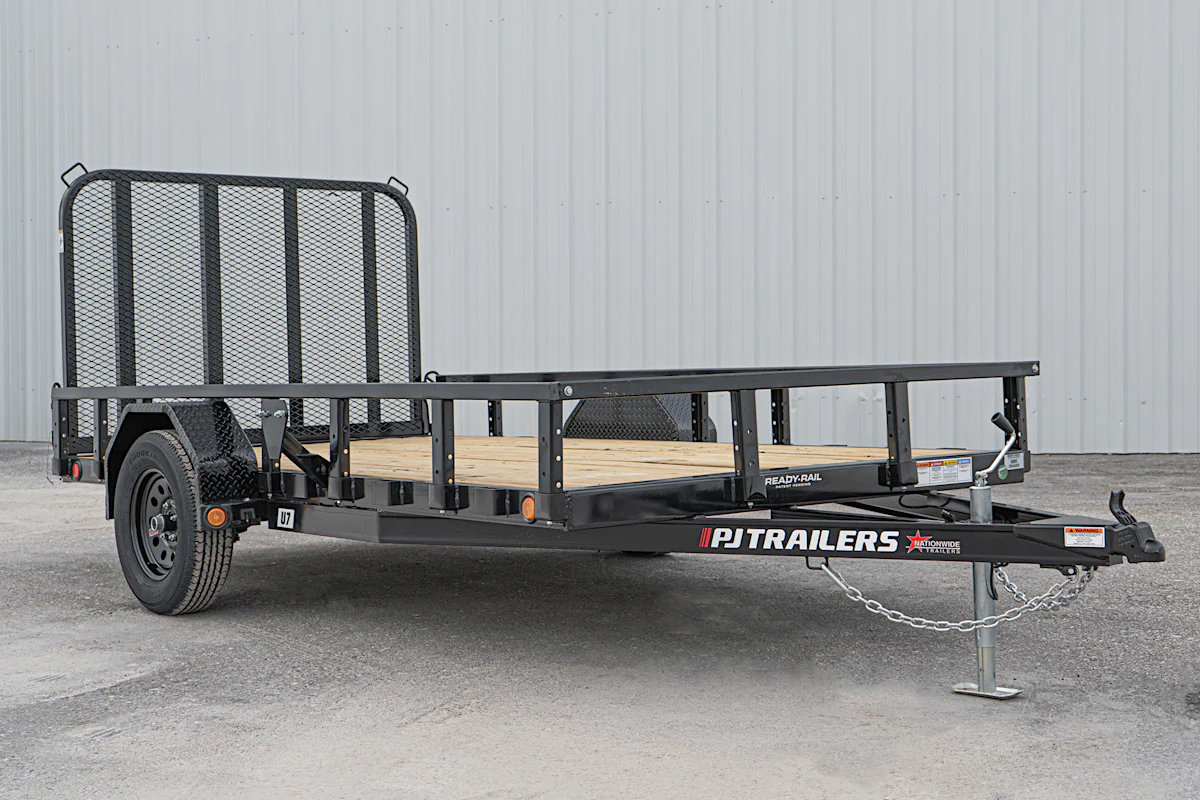 PJ Trailers 12'x77" Single Axle 4" Channel Utility Trailer (U7) - Stock #91761 - Image 3 of 17 PJ Trailers 12'x77" Single Axle 4" Channel Utility Trailer (U7) - Stock #91761 - Image 3 of 17