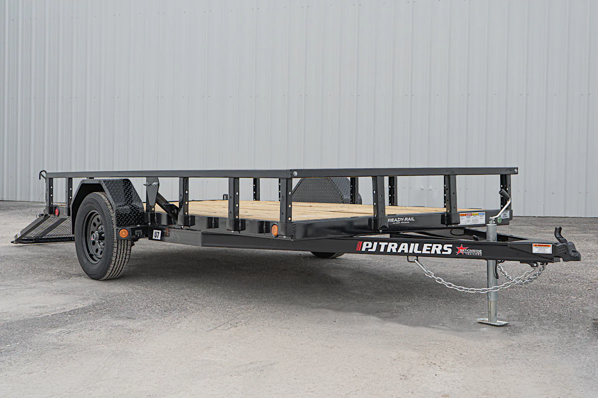 PJ Trailers 12'x77" Single Axle 4" Channel Utility Trailer (U7) - Stock #91761 - Image 4 of 17 PJ Trailers 12'x77" Single Axle 4" Channel Utility Trailer (U7) - Stock #91761 - Image 4 of 17
