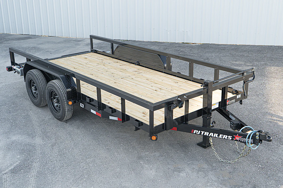 PJ Trailers 20'x83" Angle Pipetop Equipment Trailer (P8) - Stock #91790 - Image 1 of 15 PJ Trailers 20'x83" Angle Pipetop Equipment Trailer (P8) - Stock #91790 - Image 1 of 15
