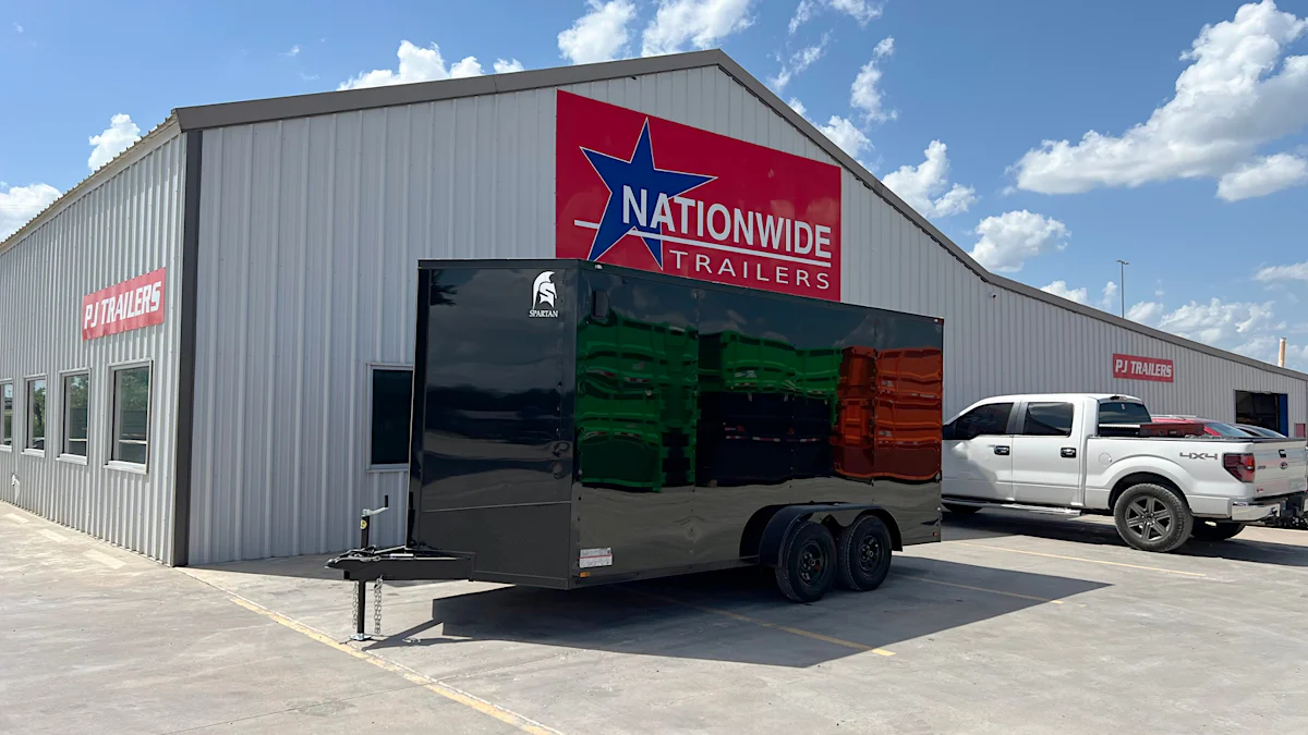 Spartan 7'x16' Enclosed Cargo Trailer w/ Rear Ramp Door (C2) - Stock #91860 - Image 1 of 8 Spartan 7'x16' Enclosed Cargo Trailer w/ Rear Ramp Door (C2) - Stock #91860 - Image 1 of 8