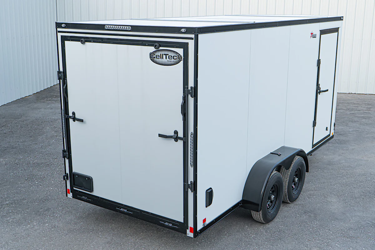 CellTech 7'x16' All-Steel Enclosed Cargo Trailer w/ Rear Ramp Door (C2) - Stock #91954 - Image 4 of 15 CellTech 7'x16' All-Steel Enclosed Cargo Trailer w/ Rear Ramp Door (C2) - Stock #91954 - Image 4 of 15