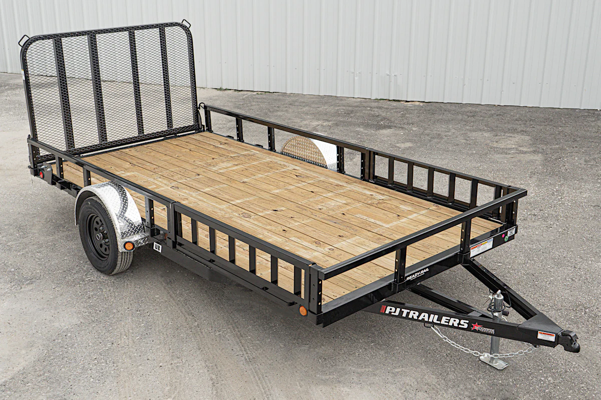 PJ Trailers 14'x83" Single Axle 4" Channel Utility Trailer (U8) - Stock #91996 - Image 1 of 19 PJ Trailers 14'x83" Single Axle 4" Channel Utility Trailer (U8) - Stock #91996 - Image 1 of 19