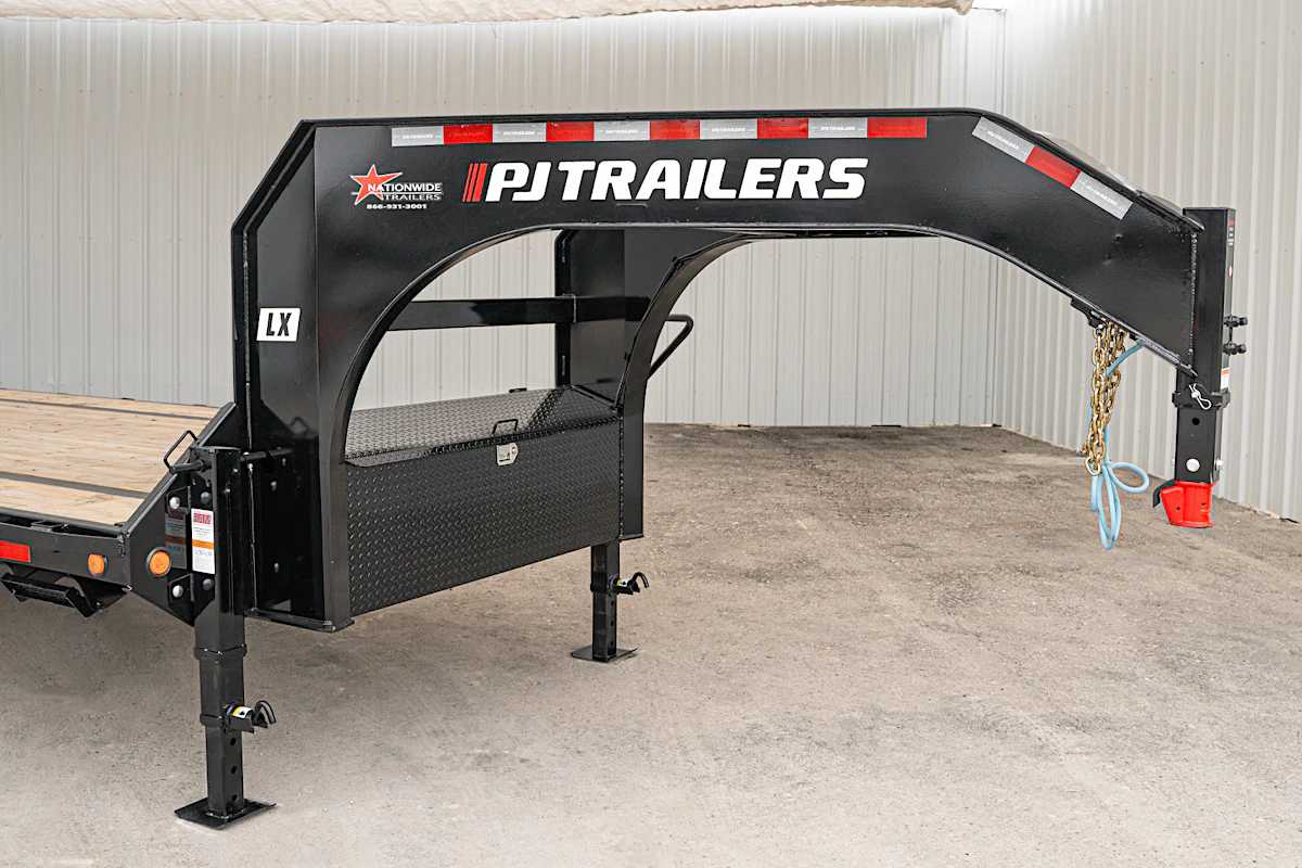PJ Trailers 40'x102" 18k Gooseneck Flatbed Trailer w/ Singles (LX) - Stock #92024 - Image 4 of 17 PJ Trailers 40'x102" 18k Gooseneck Flatbed Trailer w/ Singles (LX) - Stock #92024 - Image 4 of 17