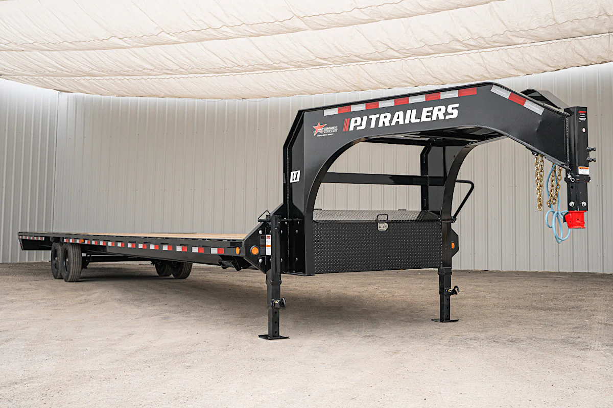 PJ Trailers 40'x102" 18k Gooseneck Flatbed Trailer w/ Singles (LX) - Stock #92025 - Image 3 of 17 PJ Trailers 40'x102" 18k Gooseneck Flatbed Trailer w/ Singles (LX) - Stock #92025 - Image 3 of 17