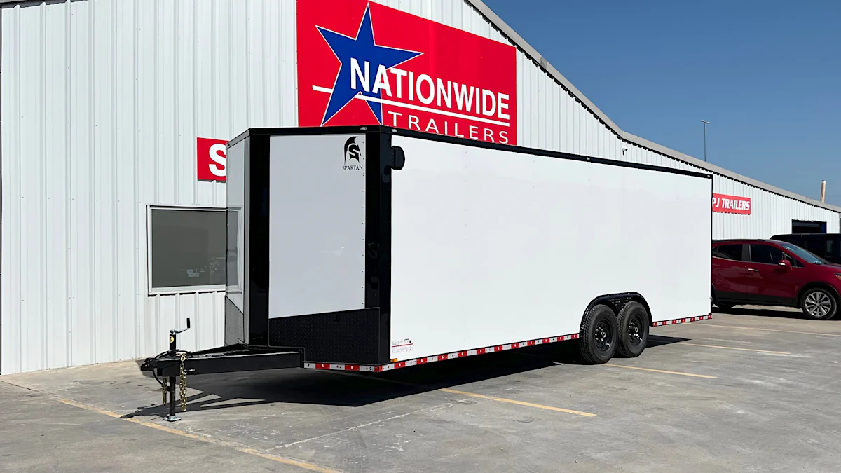 Spartan 8.5'x24' Enclosed Cargo Trailer w/ Rear Ramp Door (C2) - Stock #92089 - Image 1 of 8 Spartan 8.5'x24' Enclosed Cargo Trailer w/ Rear Ramp Door (C2) - Stock #92089 - Image 1 of 8