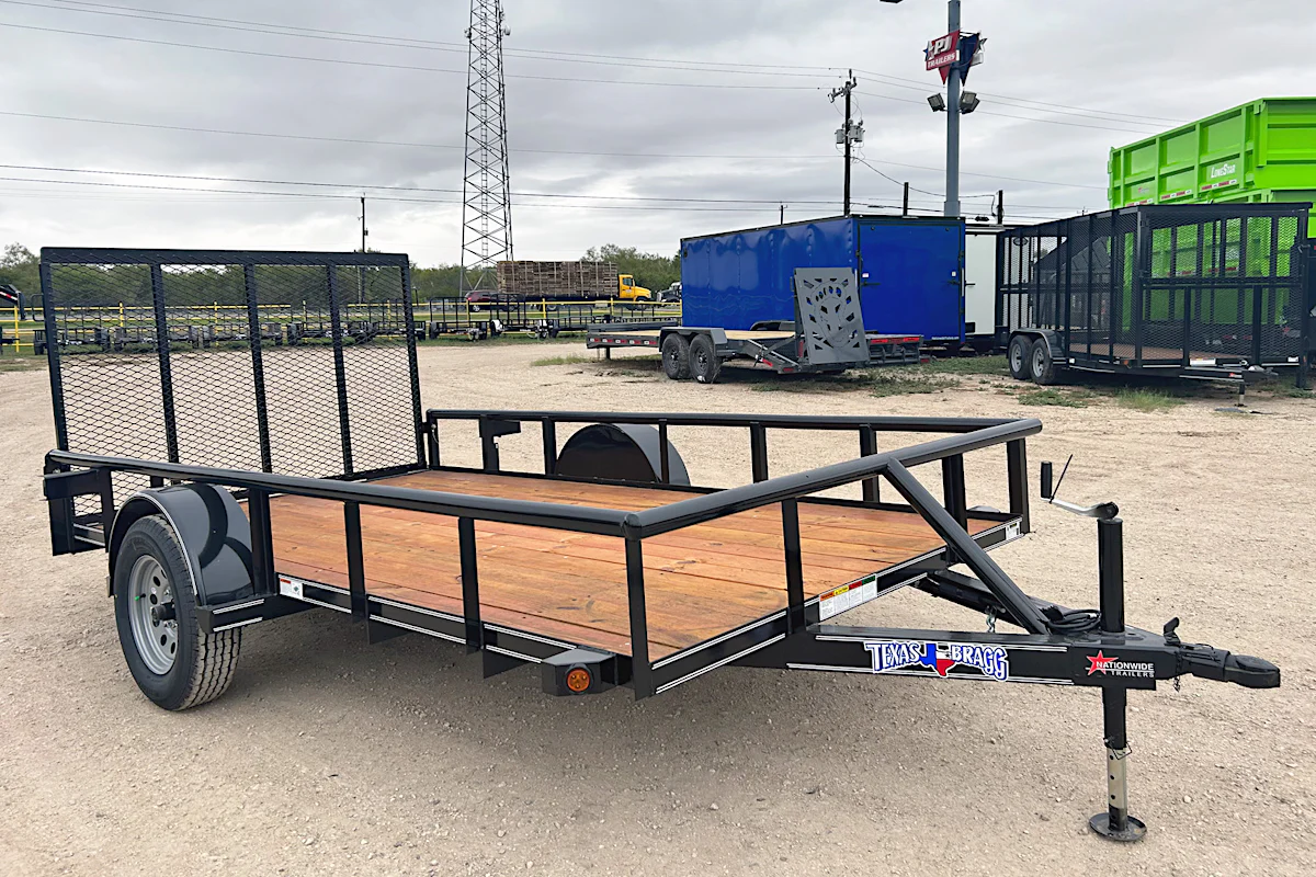 Texas Bragg 12'x77" Utility Trailer w/ 4' Gate (U2) - Stock #92244 - Image 1 of 5 Texas Bragg 12'x77" Utility Trailer w/ 4' Gate (U2) - Stock #92244 - Image 1 of 5