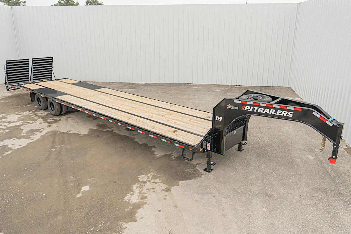 PJ Trailers 40'x102" Gooseneck Low Pro Flatbed Trailer w/ Duals (LD) - Stock #92378 - Image 2 of 28 PJ Trailers 40'x102" Gooseneck Low Pro Flatbed Trailer w/ Duals (LD) - Stock #92378 - Image 2 of 28