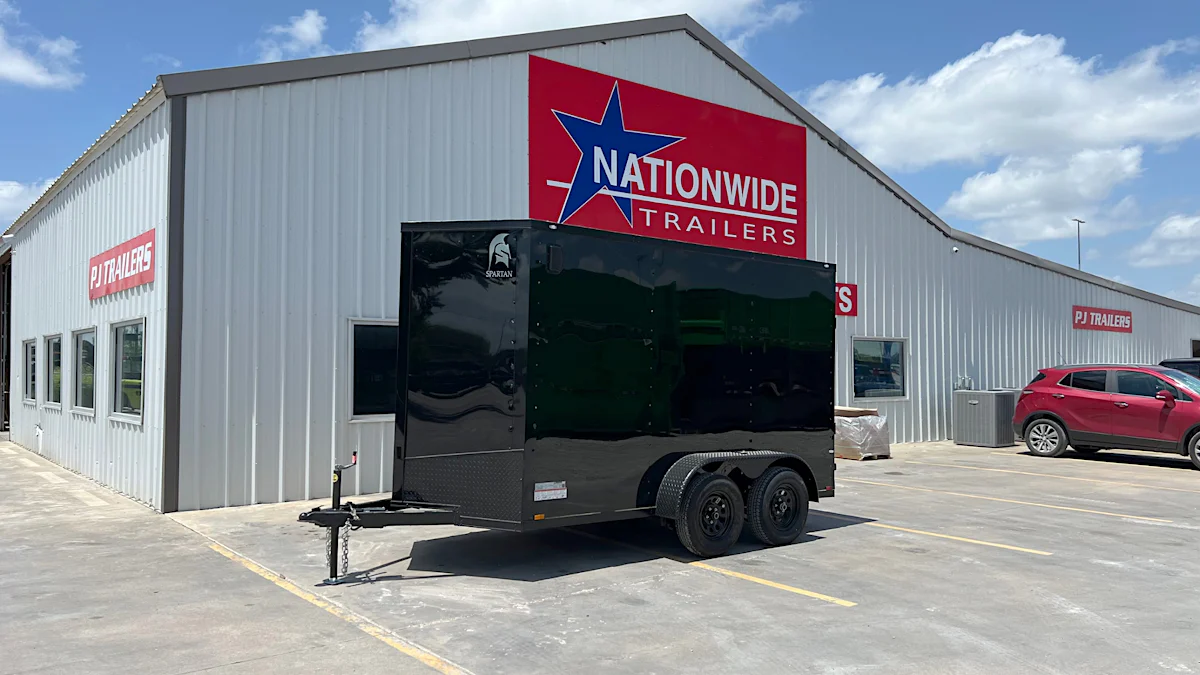 Spartan 6'x12' Enclosed Cargo Trailer w/ Rear Ramp Door (C2) - Stock #92468 - Image 1 of 9 Spartan 6'x12' Enclosed Cargo Trailer w/ Rear Ramp Door (C2) - Stock #92468 - Image 1 of 9