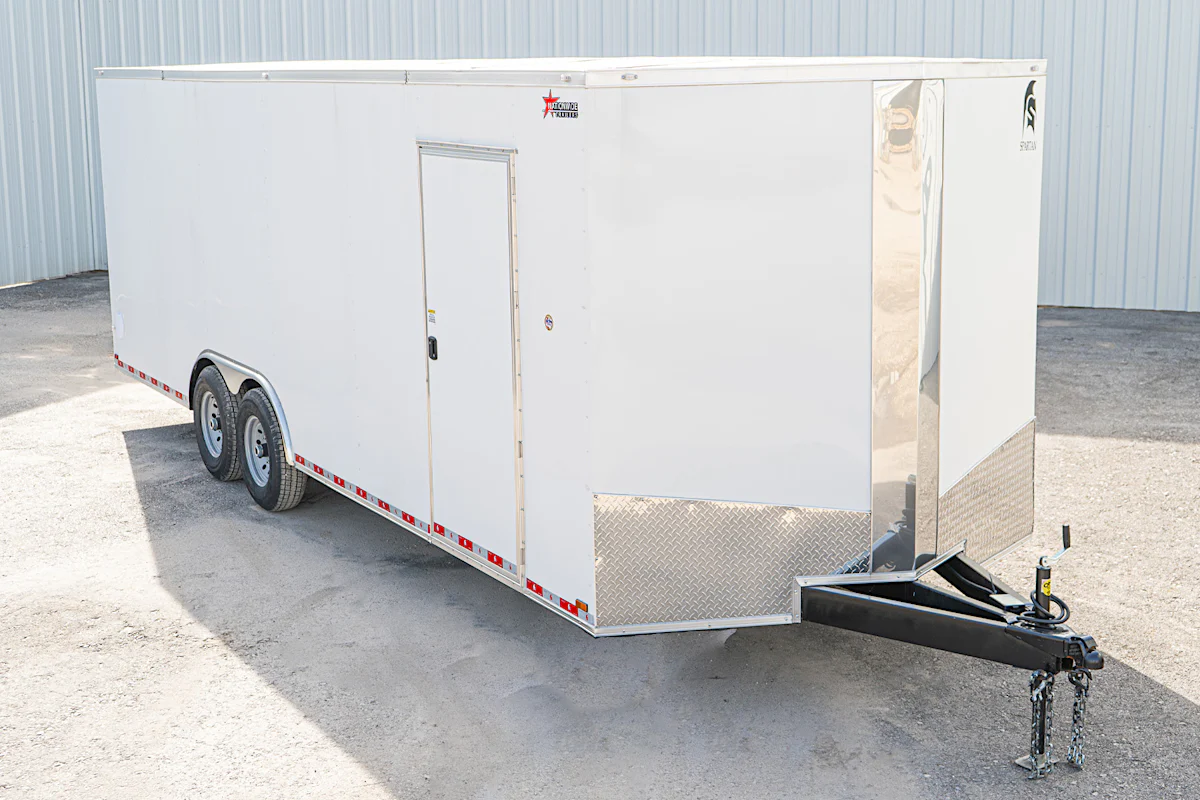 Spartan 8.5'x24' Enclosed Cargo Trailer w/ Rear Ramp Door (C2) - Stock #92550 - Image 1 of 19 Spartan 8.5'x24' Enclosed Cargo Trailer w/ Rear Ramp Door (C2) - Stock #92550 - Image 1 of 19
