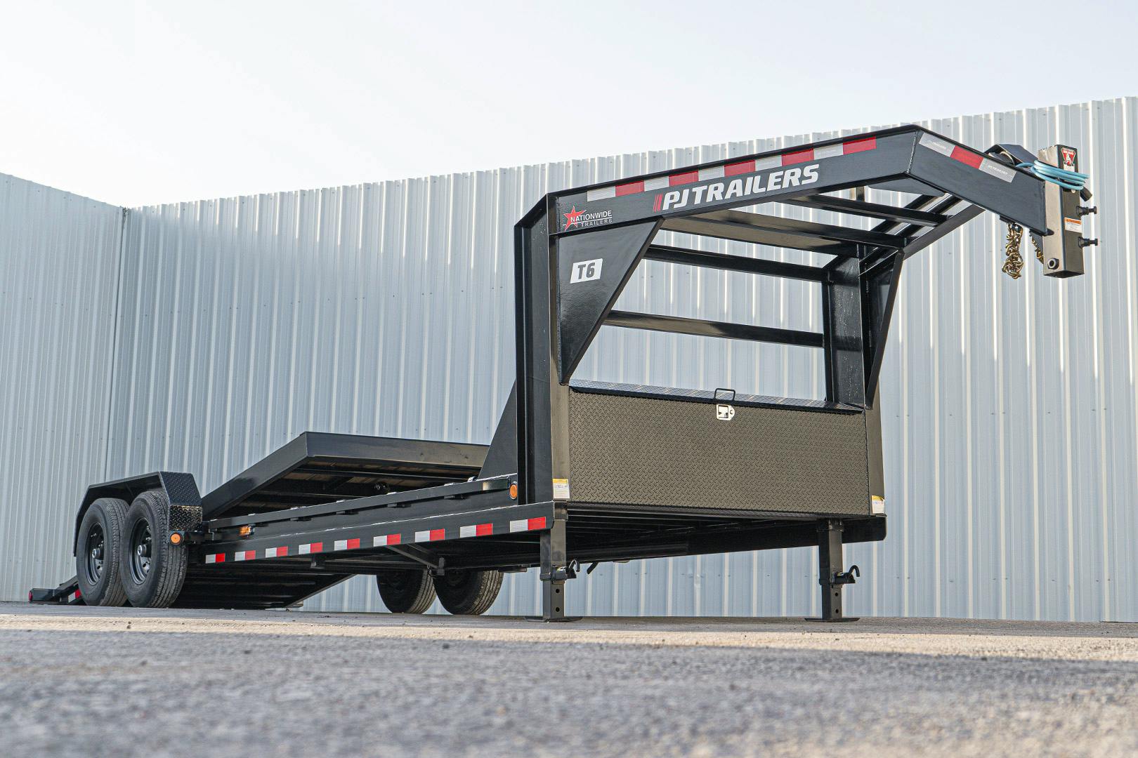 PJ Trailers 24'x82" Gooseneck 6" Channel Equipment Gravity Tilt Trailer (T6) - Stock #92685 - Image 6 of 21