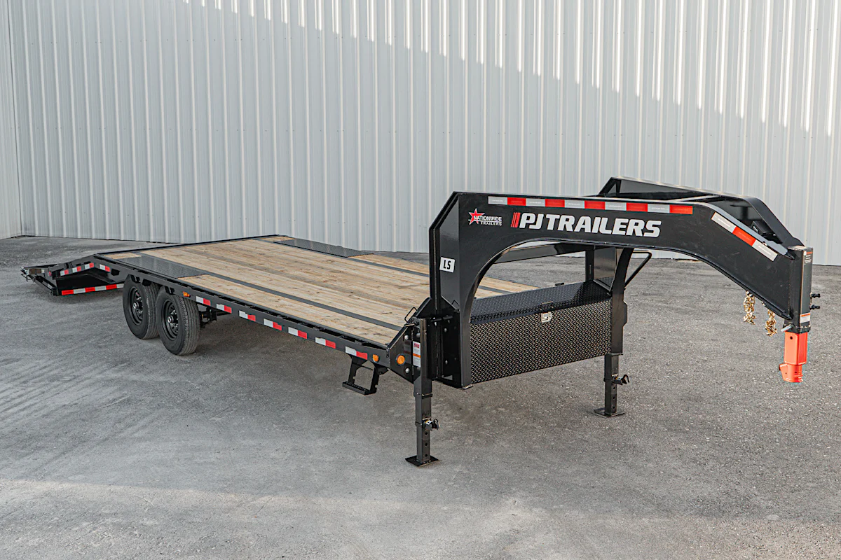PJ Trailers 25'x102" Gooseneck Low Pro Flatbed Trailer w/ Singles (LS) - Stock #92725 - Image 3 of 27 PJ Trailers 25'x102" Gooseneck Low Pro Flatbed Trailer w/ Singles (LS) - Stock #92725 - Image 3 of 27
