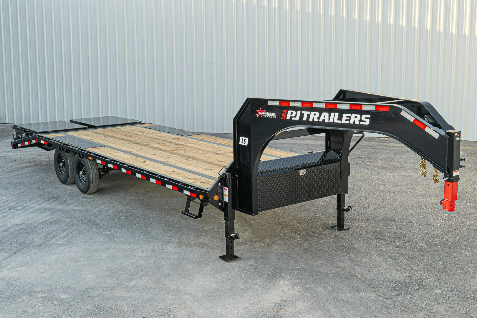 PJ Trailers 25'x102" Gooseneck Low Pro Flatbed Trailer w/ Singles (LS) - Stock #92729 - Image 2 of 27