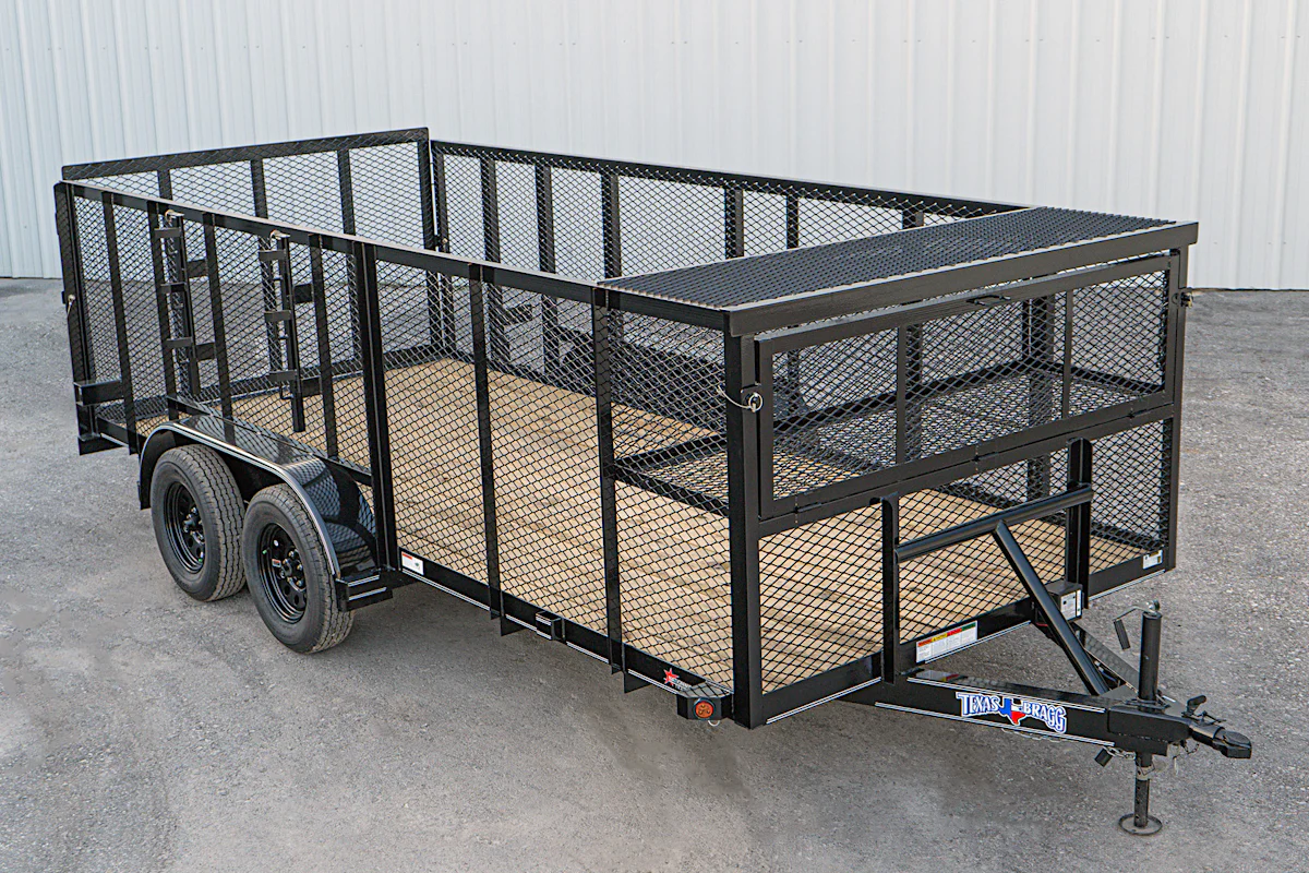 Texas Bragg 16'x83" Landscape Trailer w/ 4' Sides & 4' Gate (L2) - Stock #92766 - Image 1 of 16 Texas Bragg 16'x83" Landscape Trailer w/ 4' Sides & 4' Gate (L2) - Stock #92766 - Image 1 of 16