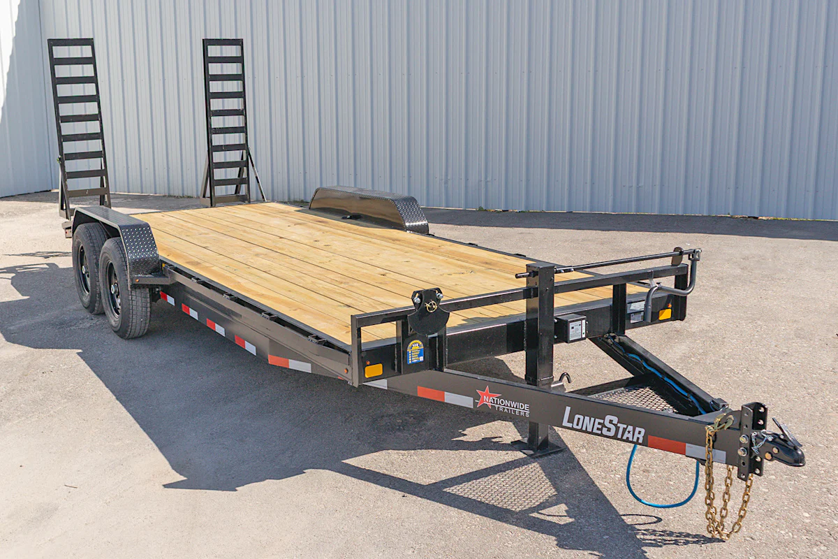 LoneStar 20'x83" Equipment Trailer w/ Stand-Up Ramps - Stock #92937 - Image 1 of 13 LoneStar 20'x83" Equipment Trailer w/ Stand-Up Ramps - Stock #92937 - Image 1 of 13