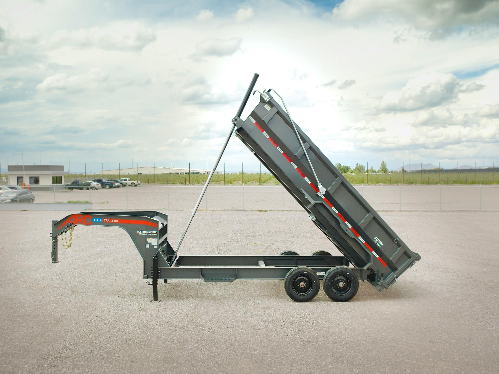 ARC Trailers 16'x83" Gooseneck Heavy-Duty Telescopic Dump Trailer w/ 3' Sides (GDH) - Stock #93217 - Image 4 of 8