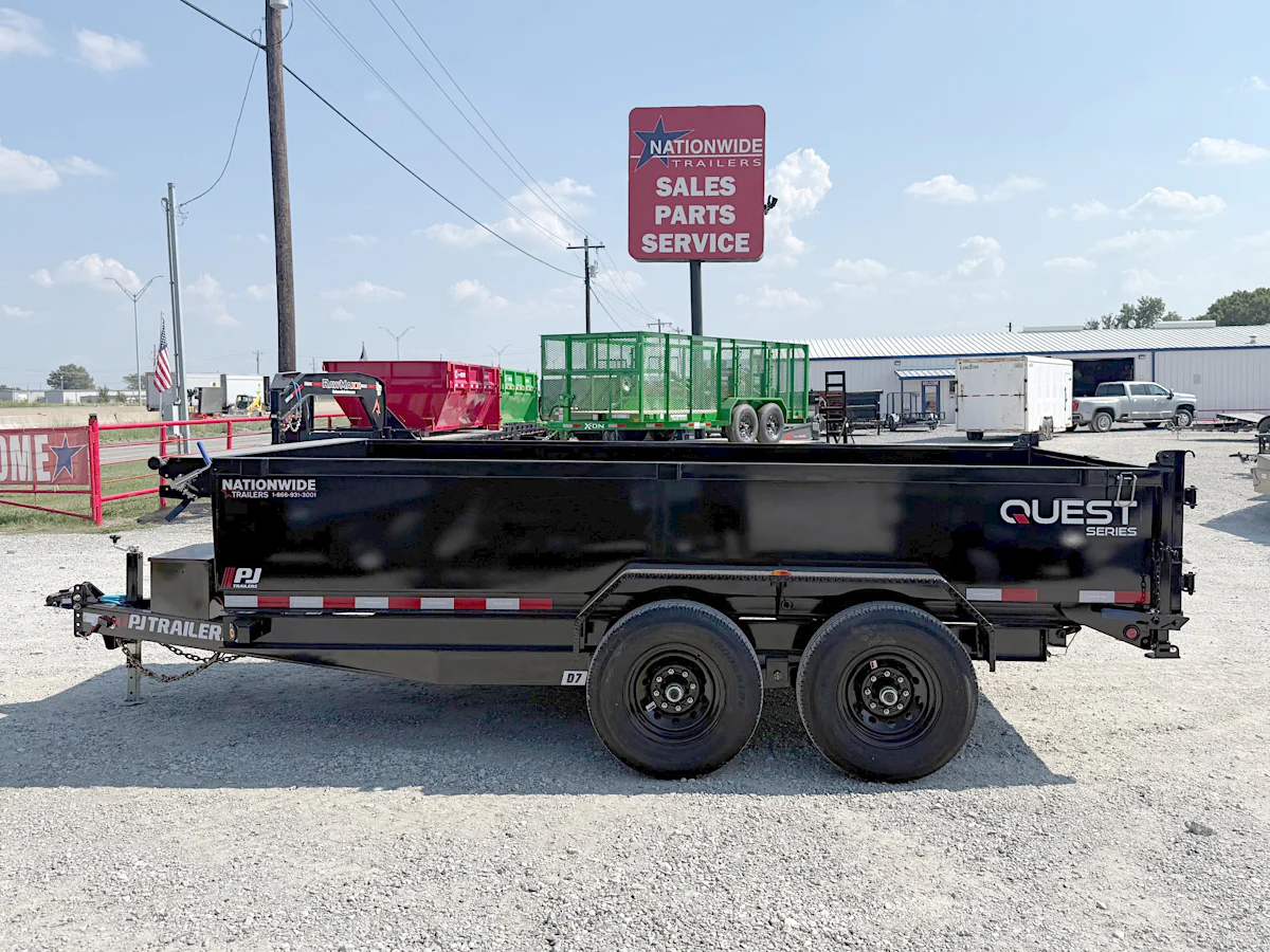 PJ Trailers 14'x83" Channel Dump Trailer (D7) - Stock #93238 - Image 1 of 7 PJ Trailers 14'x83" Channel Dump Trailer (D7) - Stock #93238 - Image 1 of 7